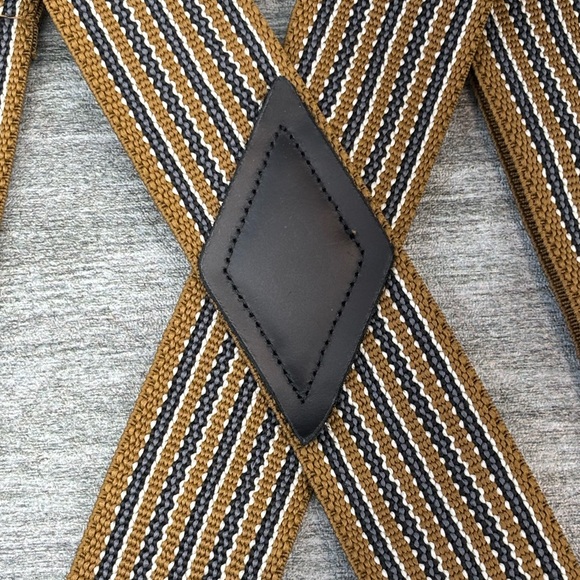 Unbranded X Back Clip Down Suspenders Braces Striped 2” Work Wear Adjustable - Picture 12 of 14